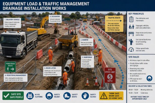 Traffic management at drain installation site